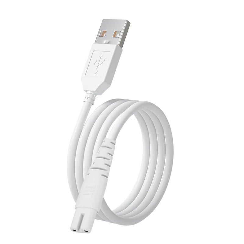 كابل شحن USB لجهاز تنظيف الأسنان بالماء بديل شاحن لـ COSLUS، Aquasonic، Nicefeel، Oralfree، MOSPRO، Cremax، Tovendor، Insmart، Zerhunt جهاز ري الفم المحمول بدون سلك 1.2م (أبيض)